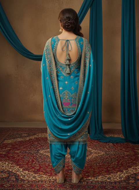 Elegant Embroidered Dhoti Style Suit Set for Women – Party & Festive Wear