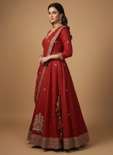 Premium Designer Embroidered Top Lehenga Set for Women