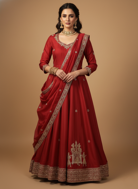 Premium Designer Embroidered Top Lehenga Set for Women