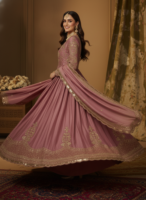 “The Enchanté” – Premium Designer Anarkali Suit Set for Women