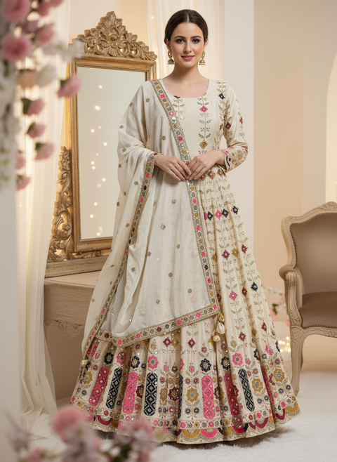 “The Royal Grace” – Premium Alia Cut Anarkali Suit Set for Women
