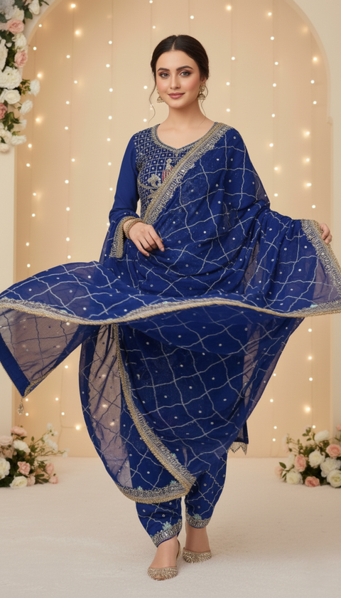 "The Diva Drape” – Premium Designer Party Wear Dhoti Salwar Set for Women
