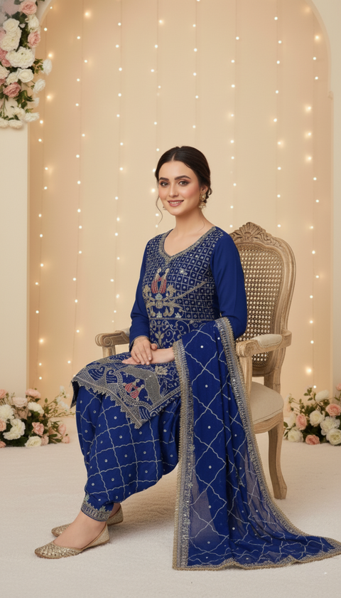 "The Diva Drape” – Premium Designer Party Wear Dhoti Salwar Set for Women