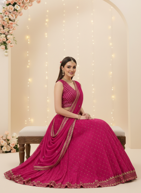 “The Celestial Charm” – Designer Georgette Sequin Embroidered Lehenga Choli Set