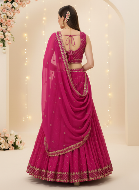 “The Celestial Charm” – Designer Georgette Sequin Embroidered Lehenga Choli Set